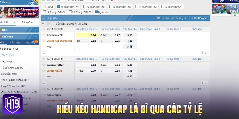 Hiểu kèo Handicap là gì qua các tỷ lệ
